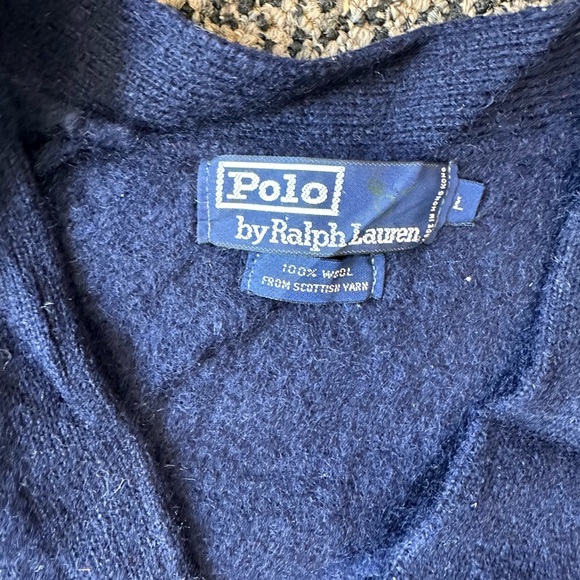 True Vintage POLO Ralph Lauren button down Cardigan - Navy Blue - Picture 3 of 4